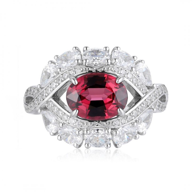 Ruif Jewelry Classic Design S925 Silver 2.56ct Natural Garnet Ring Gemstone Jewelry Ruif Jewelry Classic Design S925 Silver 2.56ct Natural Garnet Ring Gemstone Jewelry