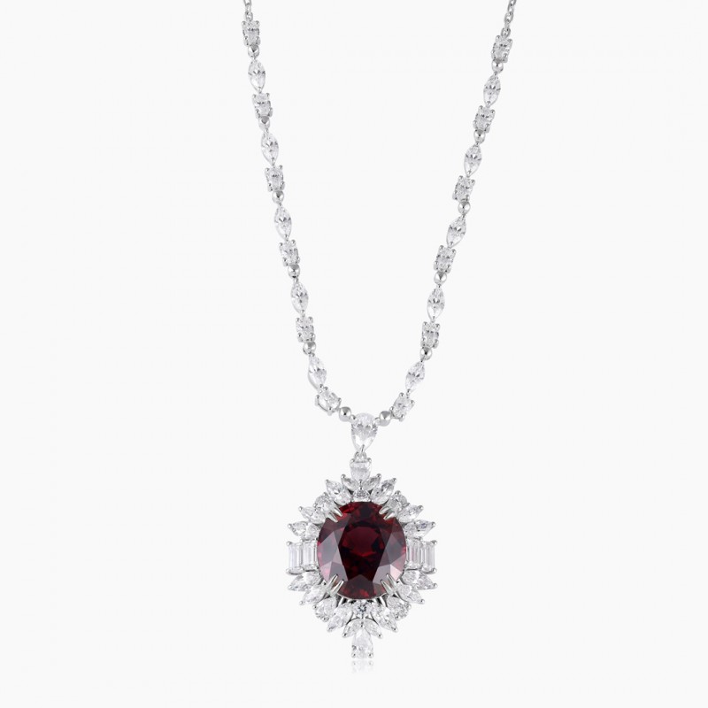 Ruif Jewelry Classic Design S925 Silver 18.68ct Natural Garnet Necklace Gemstone Jewelry Ruif Jewelry Classic Design S925 Silver 18.68ct Natural Garnet Necklace Gemstone Jewelry