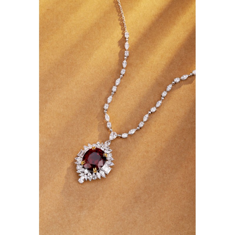 Ruif Jewelry Classic Design S925 Silver 18.68ct Natural Garnet Necklace Gemstone Jewelry Ruif Jewelry Classic Design S925 Silver 18.68ct Natural Garnet Necklace Gemstone Jewelry