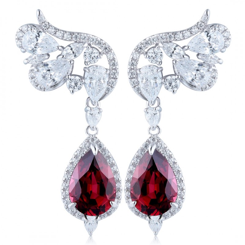 Ruif Jewelry Classic Design S925 Silver 4.92ct Natural Garnet Earrings Gemstone Jewelry Ruif Jewelry Classic Design S925 Silver 4.92ct Natural Garnet Earrings Gemstone Jewelry