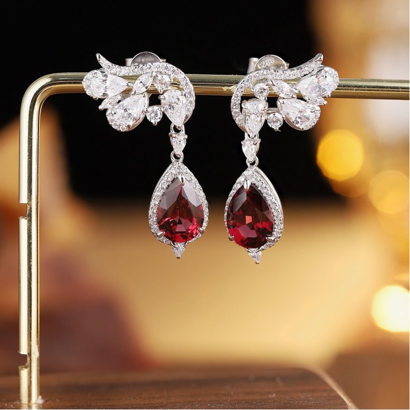 Ruif Jewelry Classic Design S925 Silver 4.92ct Natural Garnet Earrings Gemstone Jewelry Ruif Jewelry Classic Design S925 Silver 4.92ct Natural Garnet Earrings Gemstone Jewelry