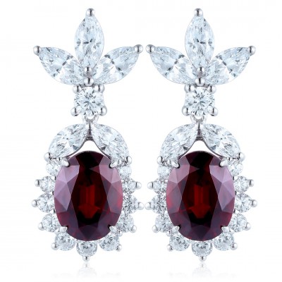 Ruif Jewelry Classic Design S925 Silver 7.71ct Natural Garnet Earrings Gemstone Jewelry