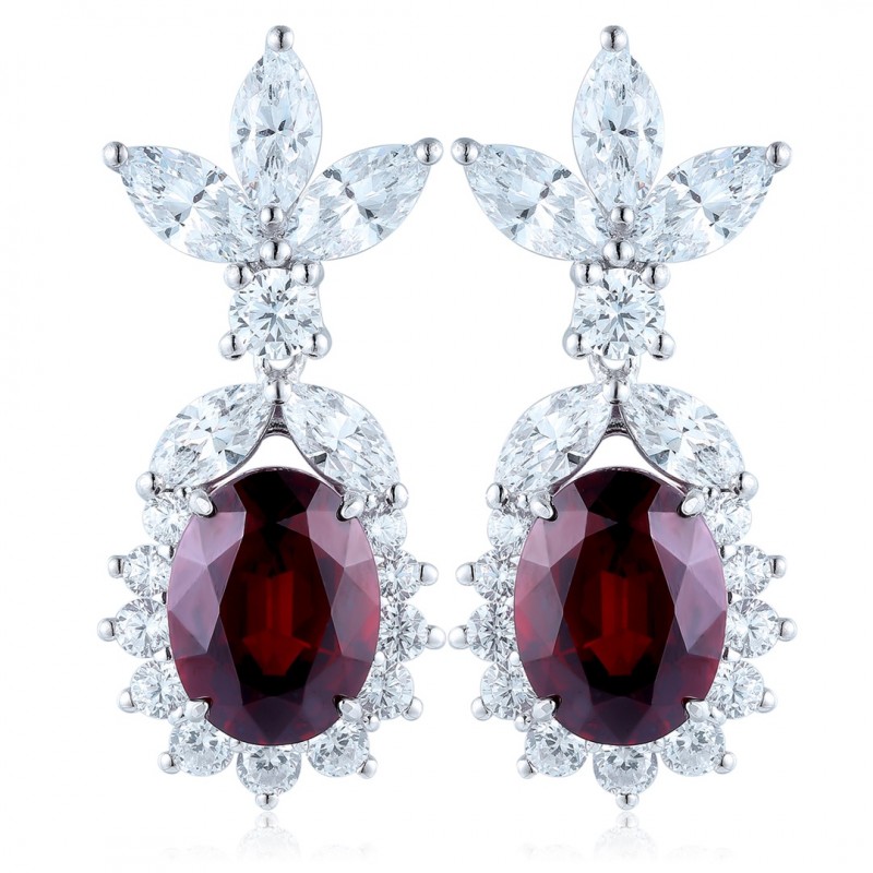 Ruif Jewelry Classic Design S925 Silver 7.71ct Natural Garnet Earrings Gemstone Jewelry Ruif Jewelry Classic Design S925 Silver 7.71ct Natural Garnet Earrings Gemstone Jewelry