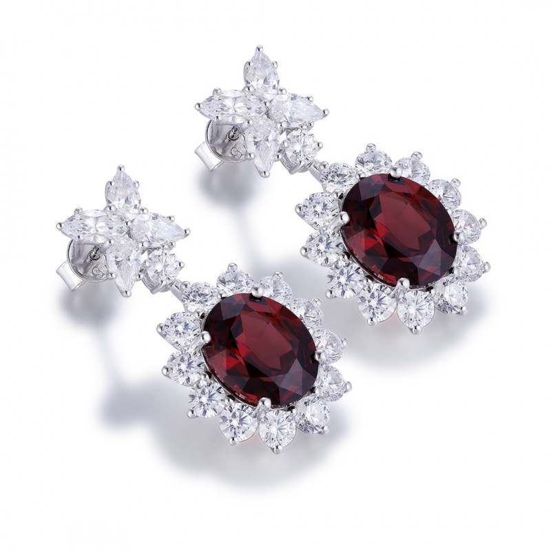 Ruif Jewelry Classic Design S925 Silver 9.3ct Natural Garnet Earrings Gemstone Jewelry Ruif Jewelry Classic Design S925 Silver 9.3ct Natural Garnet Earrings Gemstone Jewelry