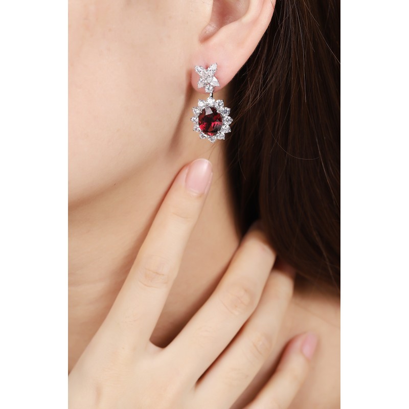 Ruif Jewelry Classic Design S925 Silver 9.3ct Natural Garnet Earrings Gemstone Jewelry Ruif Jewelry Classic Design S925 Silver 9.3ct Natural Garnet Earrings Gemstone Jewelry