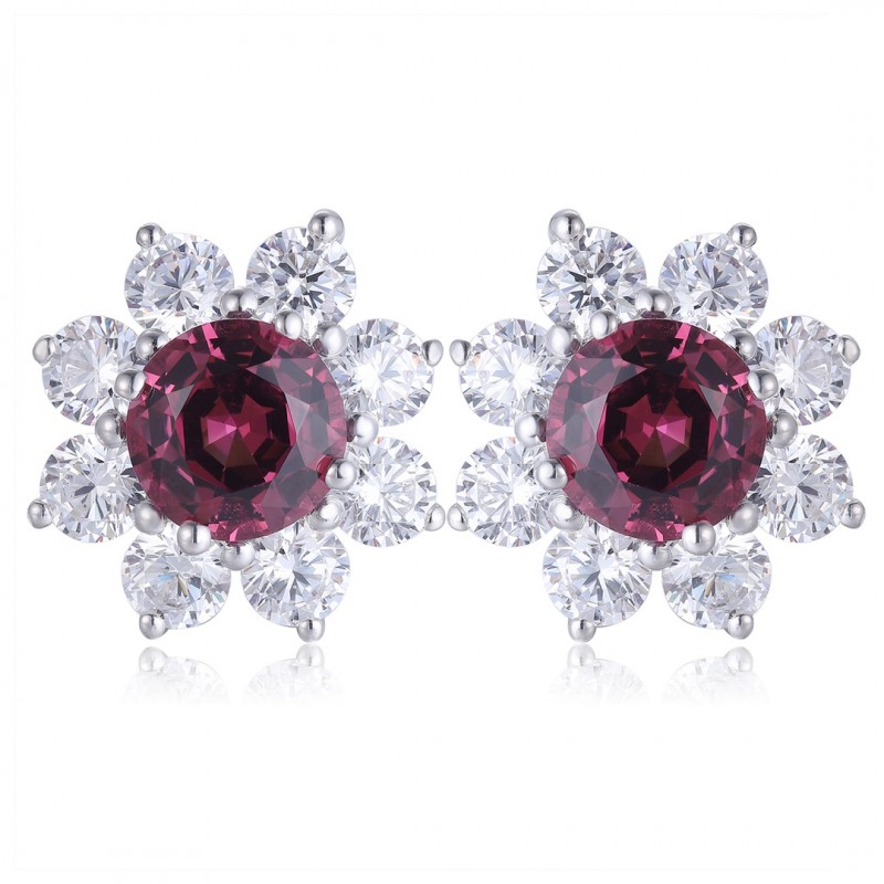 Ruif Jewelry Classic Design S925 Silver 2.77ct Natural Garnet Earrings Gemstone Jewelry