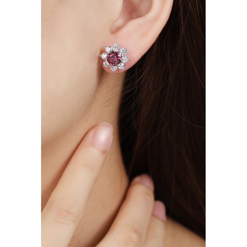 Ruif Jewelry Classic Design S925 Silver 2.77ct Natural Garnet Earrings Gemstone Jewelry