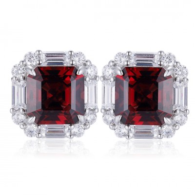 Ruif Jewelry Classic Design S925 Silver 6.22ct Natural Garnet Earrings Gemstone Jewelry