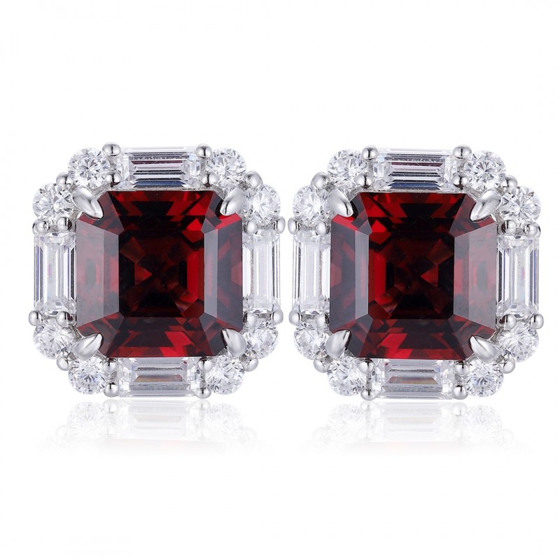 Ruif Jewelry Classic Design S925 Silver 6.22ct Natural Garnet Earrings Gemstone Jewelry Ruif Jewelry Classic Design S925 Silver 6.22ct Natural Garnet Earrings Gemstone Jewelry