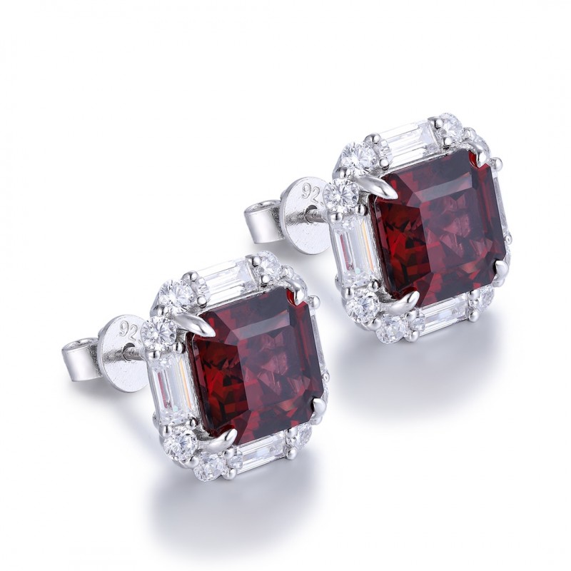 Ruif Jewelry Classic Design S925 Silver 6.22ct Natural Garnet Earrings Gemstone Jewelry Ruif Jewelry Classic Design S925 Silver 6.22ct Natural Garnet Earrings Gemstone Jewelry