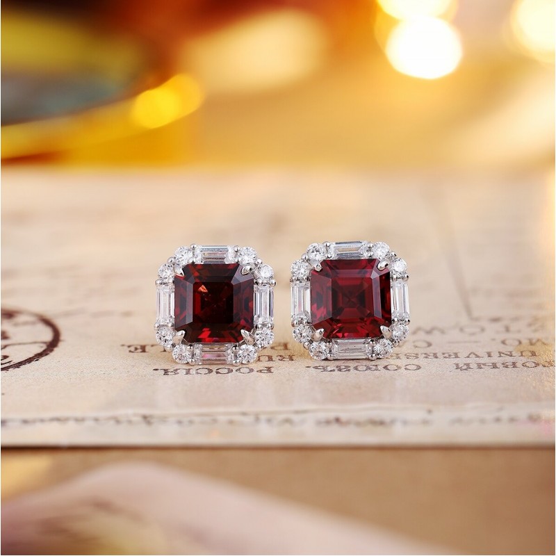 Ruif Jewelry Classic Design S925 Silver 6.22ct Natural Garnet Earrings Gemstone Jewelry Ruif Jewelry Classic Design S925 Silver 6.22ct Natural Garnet Earrings Gemstone Jewelry
