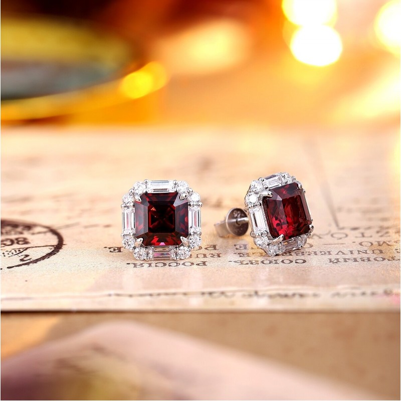 Ruif Jewelry Classic Design S925 Silver 6.22ct Natural Garnet Earrings Gemstone Jewelry Ruif Jewelry Classic Design S925 Silver 6.22ct Natural Garnet Earrings Gemstone Jewelry