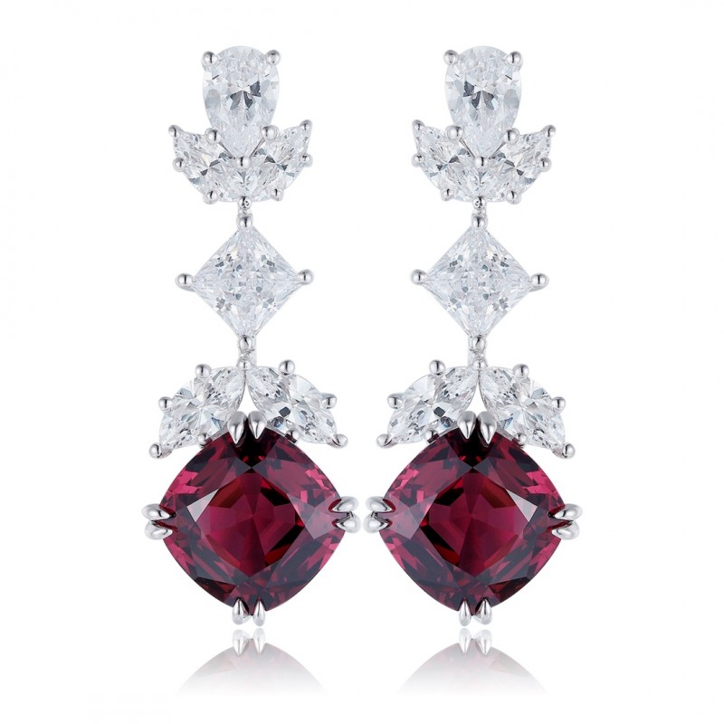 Ruif Jewelry Classic Design S925 Silver 7.9ct Natural Garnet Earrings Gemstone Jewelry Ruif Jewelry Classic Design S925 Silver 7.9ct Natural Garnet Earrings Gemstone Jewelry