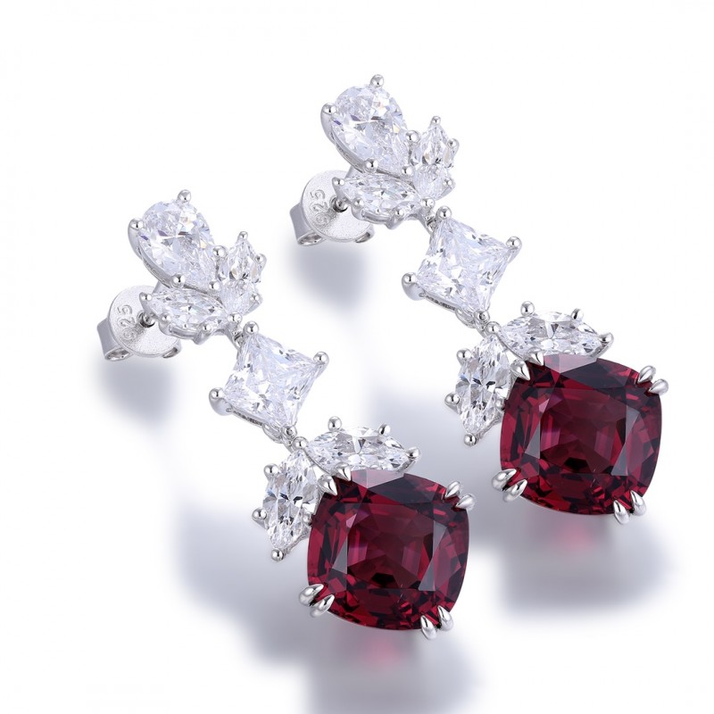 Ruif Jewelry Classic Design S925 Silver 7.9ct Natural Garnet Earrings Gemstone Jewelry Ruif Jewelry Classic Design S925 Silver 7.9ct Natural Garnet Earrings Gemstone Jewelry