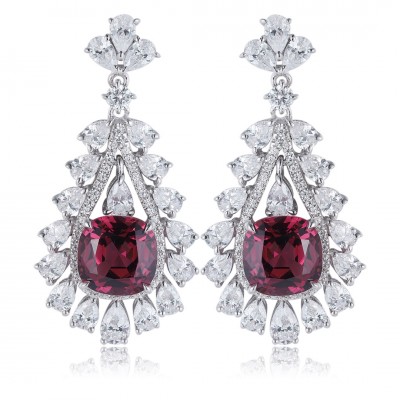 Ruif Jewelry Classic Design S925 Silver 5.57ct Natural Garnet Earrings Gemstone Jewelry