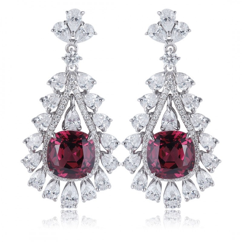Ruif Jewelry Classic Design S925 Silver 5.57ct Natural Garnet Earrings Gemstone Jewelry Ruif Jewelry Classic Design S925 Silver 5.57ct Natural Garnet Earrings Gemstone Jewelry
