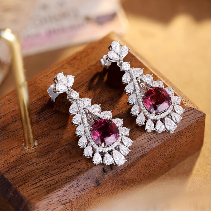 Ruif Jewelry Classic Design S925 Silver 5.57ct Natural Garnet Earrings Gemstone Jewelry Ruif Jewelry Classic Design S925 Silver 5.57ct Natural Garnet Earrings Gemstone Jewelry