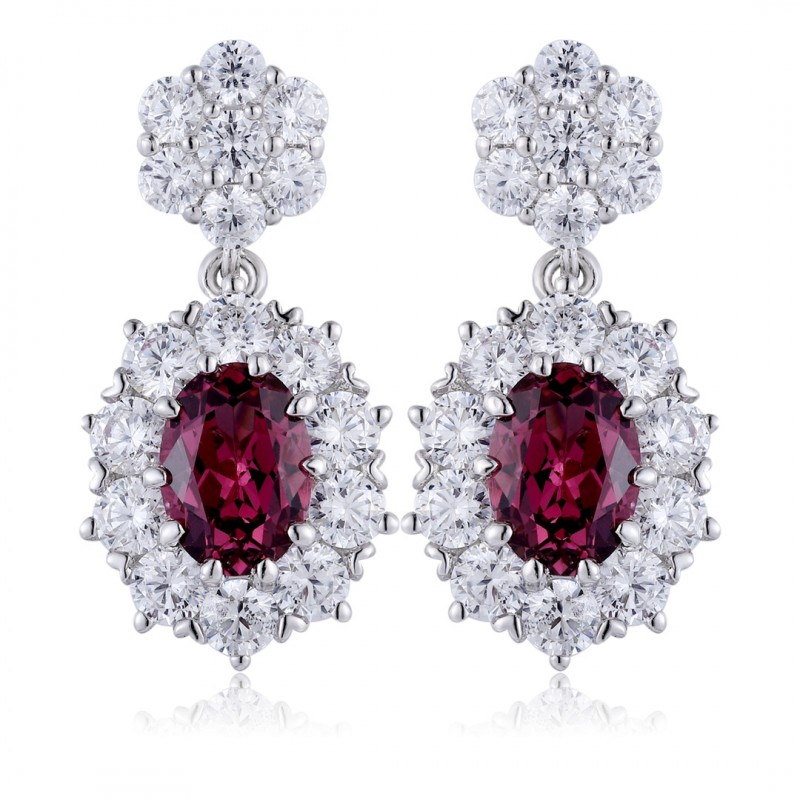 Ruif Jewelry Classic Design S925 Silver 2.07ct Natural Garnet Earrings Gemstone Jewelry