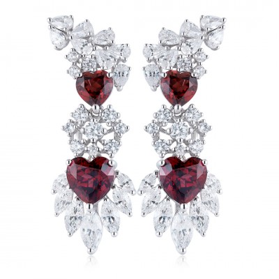 Ruif Jewelry Classic Design S925 Silver 3.22ct Natural Garnet Earrings Gemstone Jewelry