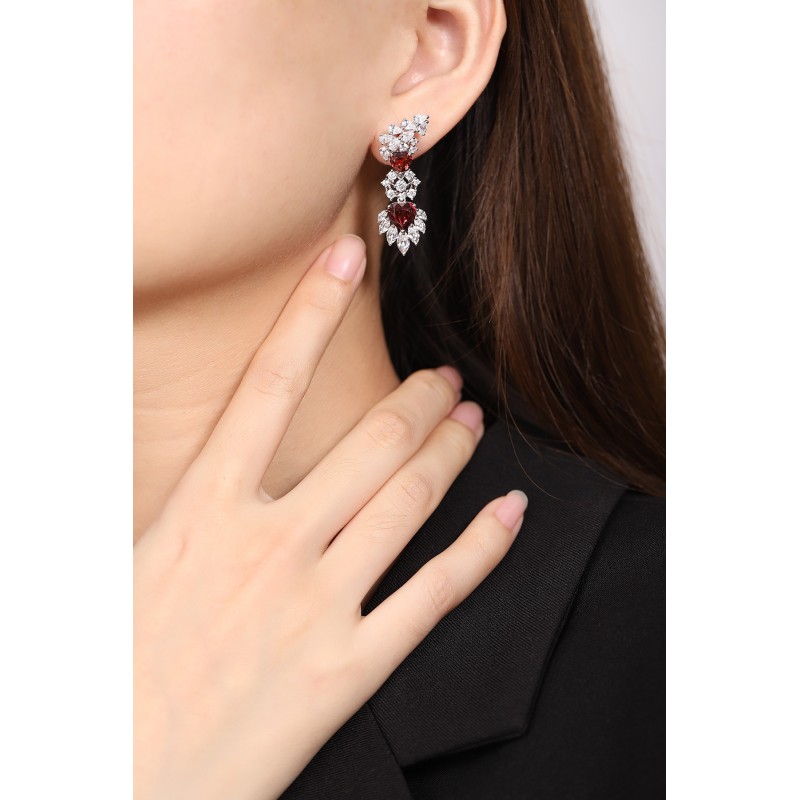 Ruif Jewelry Classic Design S925 Silver 3.22ct Natural Garnet Earrings Gemstone Jewelry Ruif Jewelry Classic Design S925 Silver 3.22ct Natural Garnet Earrings Gemstone Jewelry