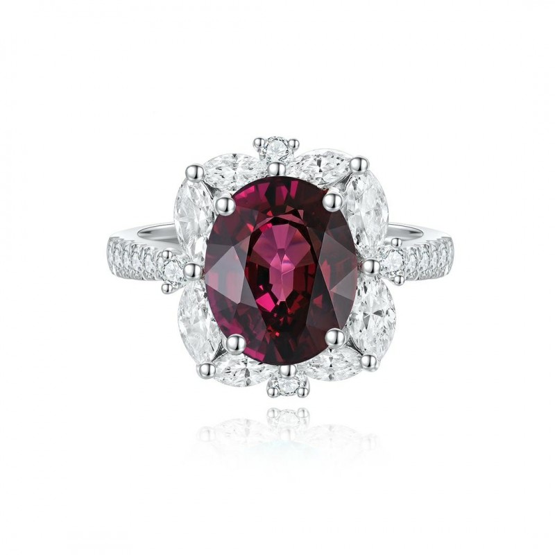 Ruif Jewelry Classic Design S925 Silver 3.07ct/2.86ct Natural Garnet Ring/Necklace Gemstone Jewelry Ruif Jewelry Classic Design S925 Silver 3.07ct/2.86ct Natural Garnet Ring/Necklace Gemstone Jewelry