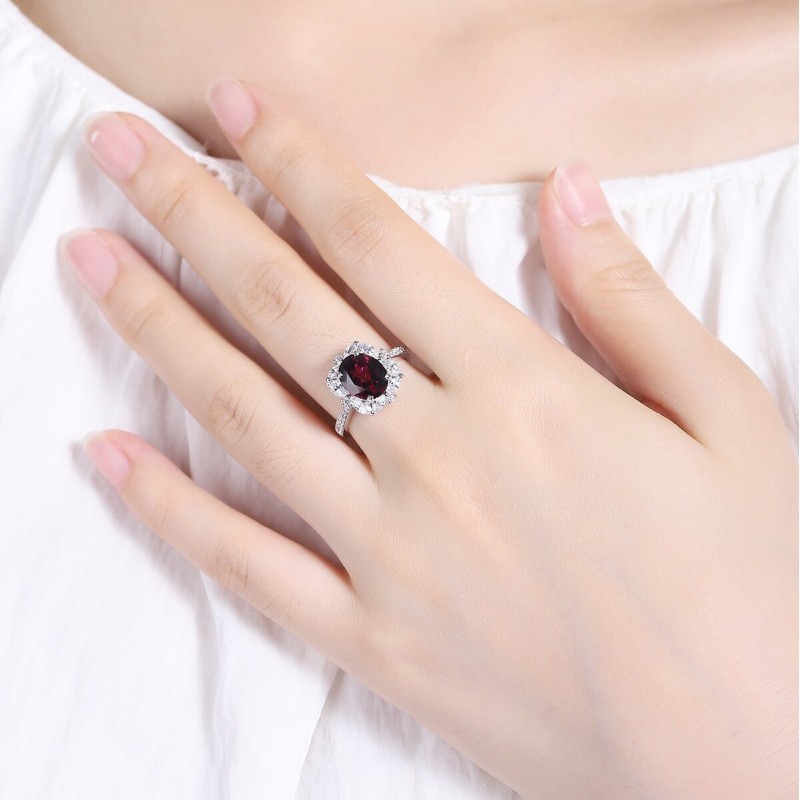 Ruif Jewelry Classic Design S925 Silver 3.07ct/2.86ct Natural Garnet Ring/Necklace Gemstone Jewelry Ruif Jewelry Classic Design S925 Silver 3.07ct/2.86ct Natural Garnet Ring/Necklace Gemstone Jewelry