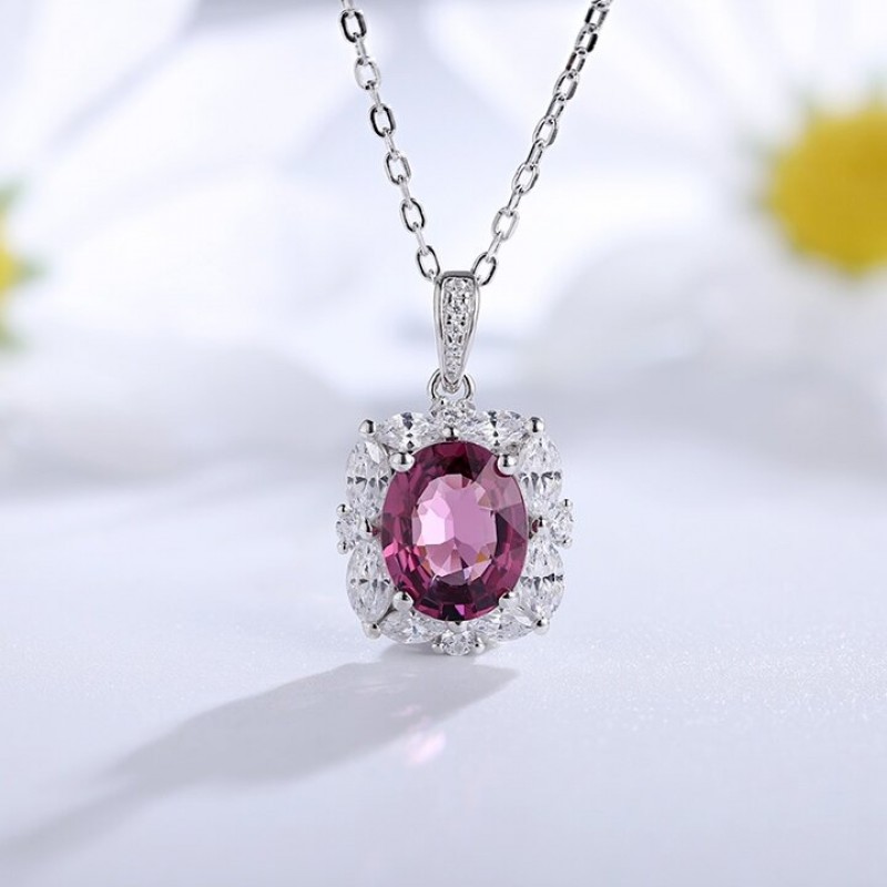 Ruif Jewelry Classic Design S925 Silver 3.07ct/2.86ct Natural Garnet Ring/Necklace Gemstone Jewelry Ruif Jewelry Classic Design S925 Silver 3.07ct/2.86ct Natural Garnet Ring/Necklace Gemstone Jewelry