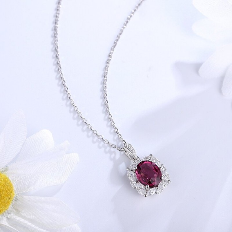 Ruif Jewelry Classic Design S925 Silver 3.07ct/2.86ct Natural Garnet Ring/Necklace Gemstone Jewelry Ruif Jewelry Classic Design S925 Silver 3.07ct/2.86ct Natural Garnet Ring/Necklace Gemstone Jewelry