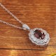 Ruif Jewelry Classic Design S925 Silver 3ct Natural Garnet Necklace Gemstone Jewelry Ruif Jewelry Classic Design S925 Silver 3ct Natural Garnet Necklace Gemstone Jewelry