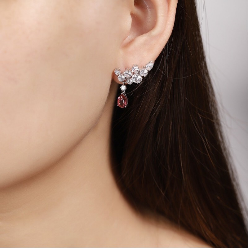Ruif Jewelry Classic Design S925 Silver 1.995ct Natural Garnet Earrings Gemstone Jewelry