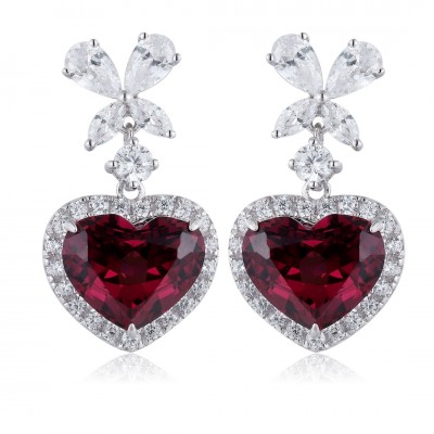 Ruif Jewelry Classic Design S925 Silver 6.63ct Natural Garnet Earrings Gemstone Jewelry