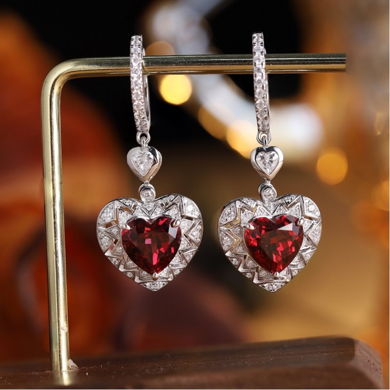 Ruif Jewelry Classic Design S925 Silver 7.4ct Natural Garnet Earrings Gemstone Jewelry Ruif Jewelry Classic Design S925 Silver 7.4ct Natural Garnet Earrings Gemstone Jewelry