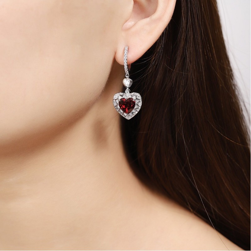 Ruif Jewelry Classic Design S925 Silver 7.4ct Natural Garnet Earrings Gemstone Jewelry Ruif Jewelry Classic Design S925 Silver 7.4ct Natural Garnet Earrings Gemstone Jewelry