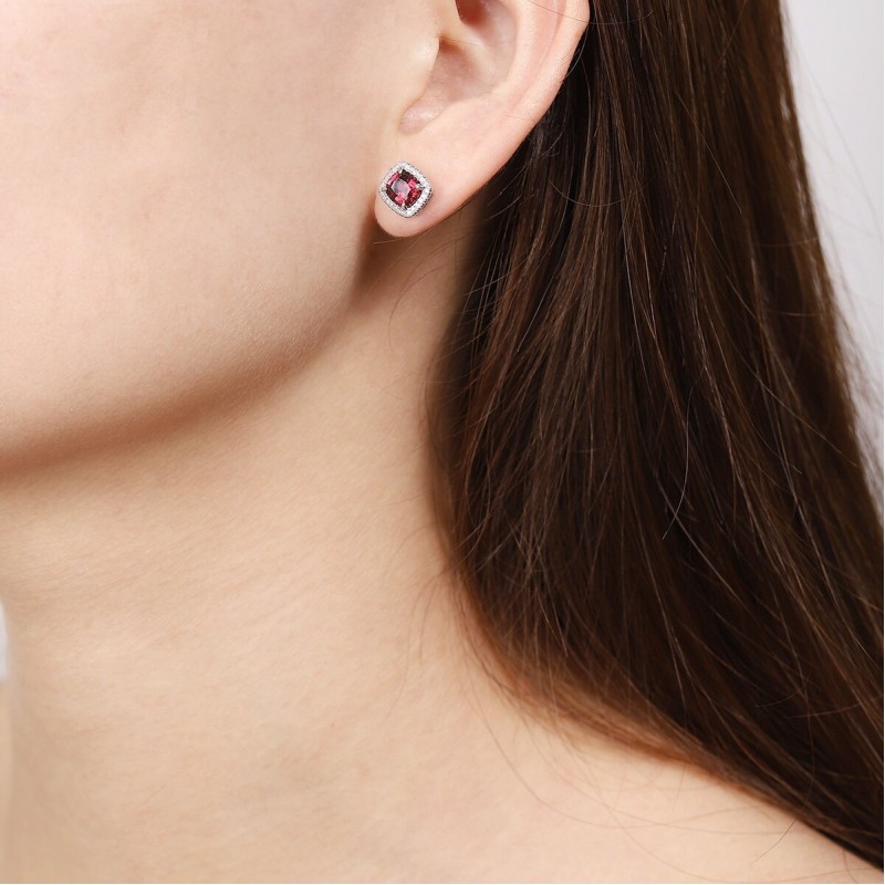 Ruif Jewelry Classic Design S925 Silver 2.44ct Natural Garnet Earrings Gemstone Jewelry
