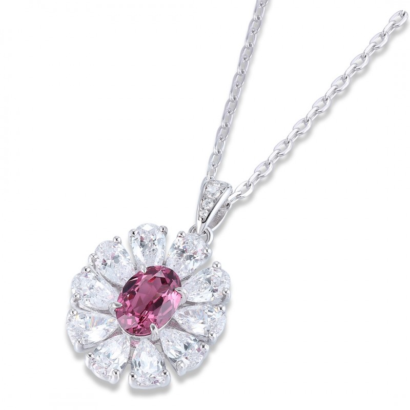 Ruif Jewelry Classic Design S925 Silver 1ct Natural Garnet Necklace Gemstone Jewelry Ruif Jewelry Classic Design S925 Silver 1ct Natural Garnet Necklace Gemstone Jewelry