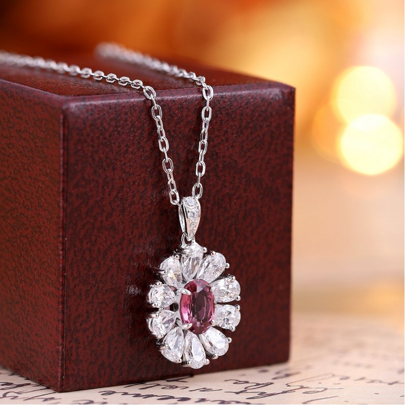 Ruif Jewelry Classic Design S925 Silver 1ct Natural Garnet Necklace Gemstone Jewelry Ruif Jewelry Classic Design S925 Silver 1ct Natural Garnet Necklace Gemstone Jewelry