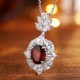 Ruif Jewelry Classic Design S925 Silver 3.62ct Natural Garnet Necklace Gemstone Jewelry Ruif Jewelry Classic Design S925 Silver 3.62ct Natural Garnet Necklace Gemstone Jewelry
