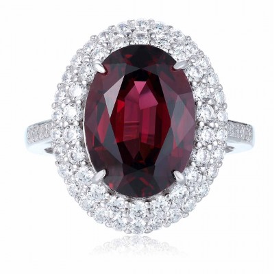 Ruif Jewelry Classic Design S925 Silver 7.27ct Natural Garnet Ring Gemstone Jewelry