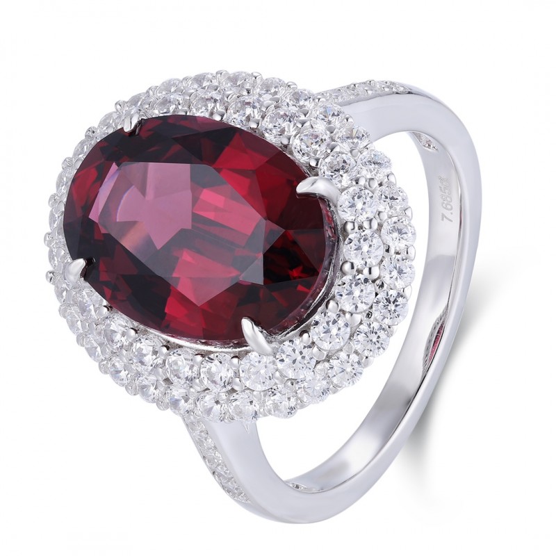 Ruif Jewelry Classic Design S925 Silver 7.27ct Natural Garnet Ring Gemstone Jewelry Ruif Jewelry Classic Design S925 Silver 7.27ct Natural Garnet Ring Gemstone Jewelry