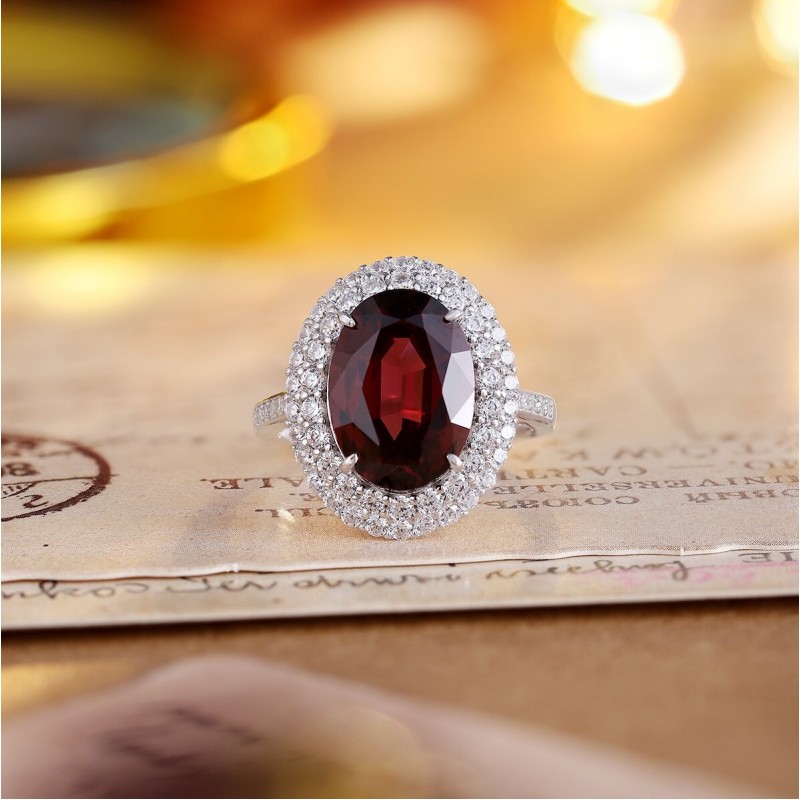 Ruif Jewelry Classic Design S925 Silver 7.27ct Natural Garnet Ring Gemstone Jewelry Ruif Jewelry Classic Design S925 Silver 7.27ct Natural Garnet Ring Gemstone Jewelry