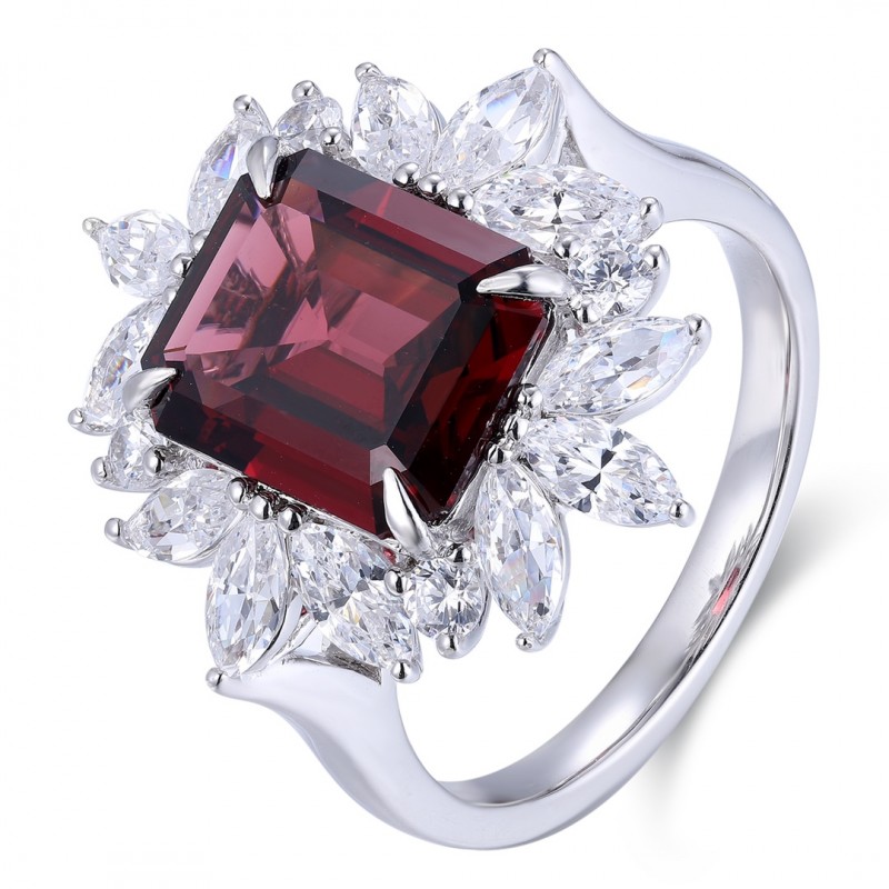 Ruif Jewelry Classic Design S925 Silver 4.925ct Natural Garnet Ring Gemstone Jewelry Ruif Jewelry Classic Design S925 Silver 4.925ct Natural Garnet Ring Gemstone Jewelry