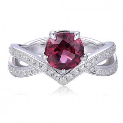 Ruif Jewelry Classic Design S925 Silver 2.138ct Natural Garnet Ring Gemstone Jewelry
