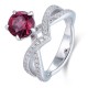 Ruif Jewelry Classic Design S925 Silver 2.138ct Natural Garnet Ring Gemstone Jewelry