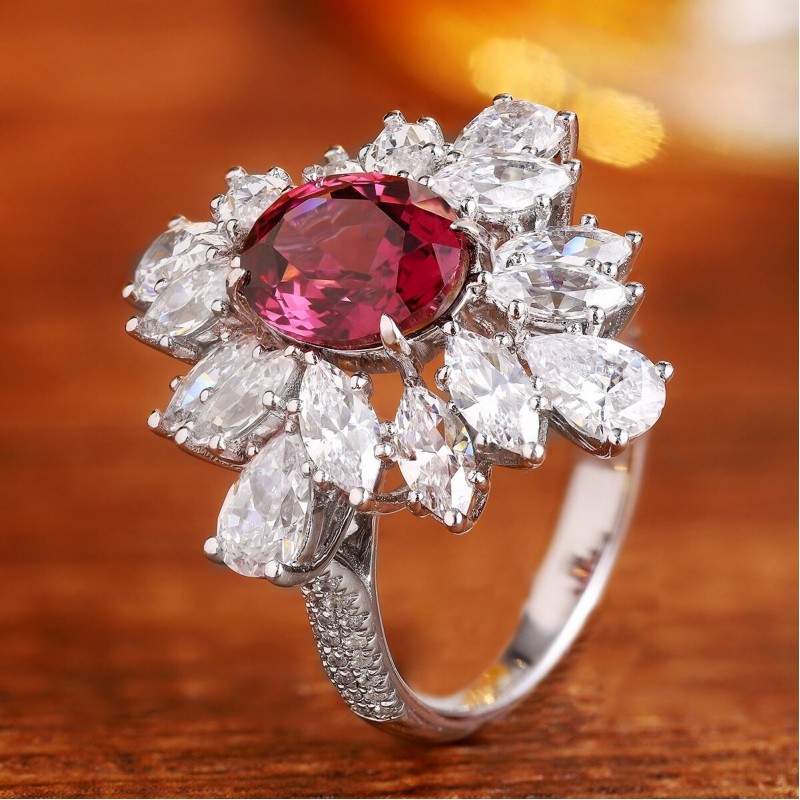 Ruif Jewelry Classic Design S925 Silver 3.36ct Natural Garnet Ring Gemstone Jewelry Ruif Jewelry Classic Design S925 Silver 3.36ct Natural Garnet Ring Gemstone Jewelry