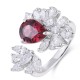 Ruif Jewelry Classic Design S925 Silver 2.21ct Natural Garnet Ring Gemstone Jewelry