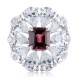 Ruif Jewelry Classic Design S925 Silver 2.14ct Natural Garnet Ring Gemstone Jewelry