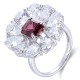 Ruif Jewelry Classic Design S925 Silver 2.14ct Natural Garnet Ring Gemstone Jewelry