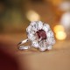 Ruif Jewelry Classic Design S925 Silver 2.14ct Natural Garnet Ring Gemstone Jewelry