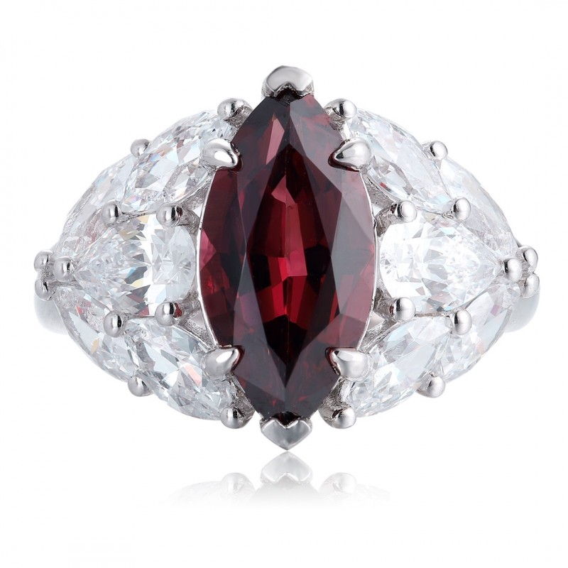 Ruif Jewelry Classic Design S925 Silver 3.42ct Natural Garnet Ring Gemstone Jewelry Ruif Jewelry Classic Design S925 Silver 3.42ct Natural Garnet Ring Gemstone Jewelry