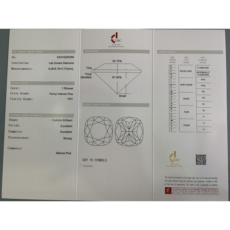 Ruif Jewelry Cushion Cut 1.35ct Fancy Pink VS1 Lab Grown Diamond Can Custom Your Favoirite Jewelry with This Diamond Ruif Jewelry Cushion Cut 1.35ct Fancy Pink VS1 Lab Grown Diamond Can Custom Your Favoirite Jewelry with This Diamond